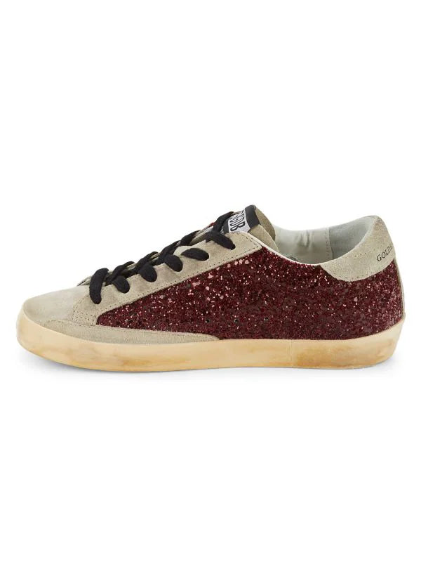 GOLDEN GOOSE Star Patch Glitter, Leather & Suede Sneakers