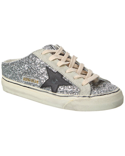 Golden Goose Superstar Sabot Glitter & Suede Sneaker