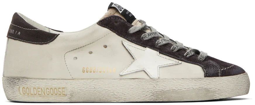 GOLDEN GOOSE White & Gray Super-Star Sneakers