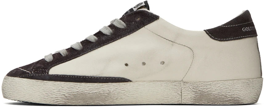 GOLDEN GOOSE White & Gray Super-Star Sneakers