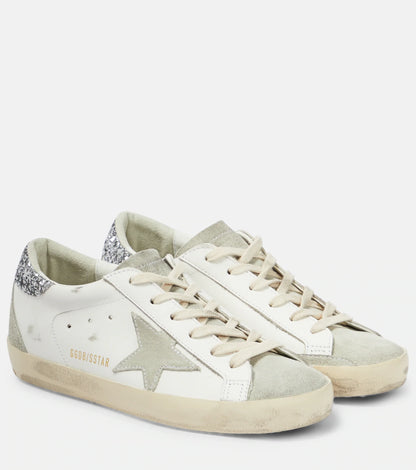 GOLDEN GOOSE Super-Star embellished leather sneakers