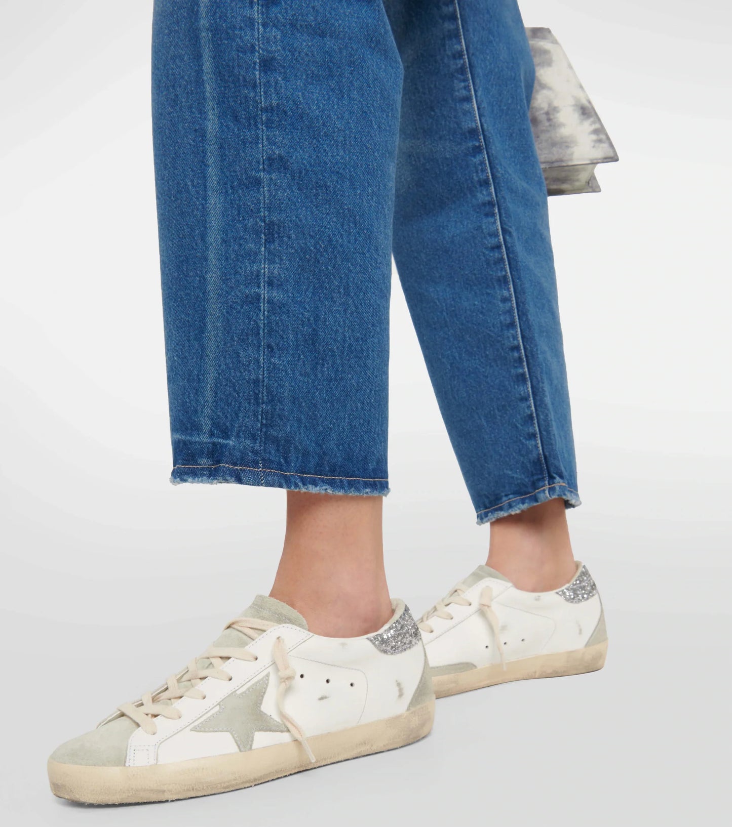 GOLDEN GOOSE Super-Star embellished leather sneakers