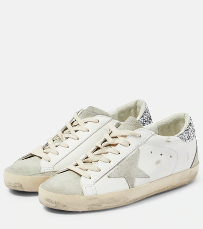 GOLDEN GOOSE Super-Star embellished leather sneakers