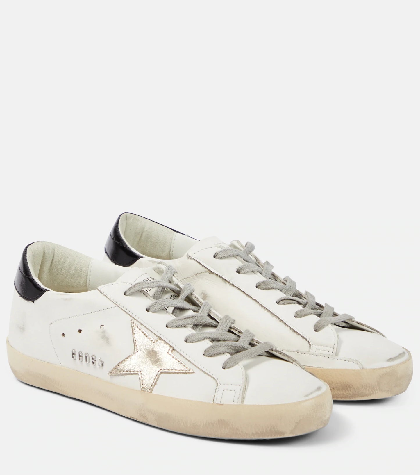 GOLDEN GOOSE Super-Star embellished leather sneakers